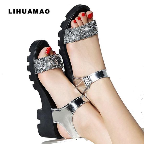 sandals lihuamao sequined platform peep toe wedges ankle strap casual gladiator ladies square heel beach sliver, Black
sandals lihuamao sequined platform peep toe wedges ankle strap casual gladiator ladies square heel beach sliver, Black