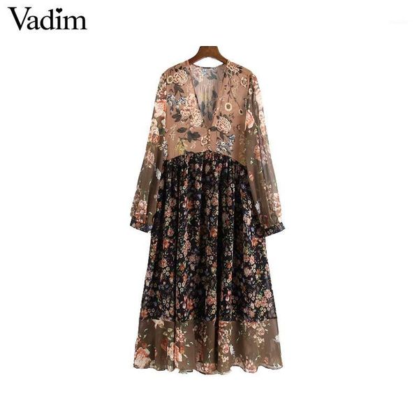 woman v neck floral chiffon pleated dress see through long sleeve vintage female retro chic mid calf dress vestidos qa7631, Black;gray
woman v neck floral chiffon pleated dress see through long sleeve vintage female retro chic mid calf dress vestidos qa7631, Black;gray