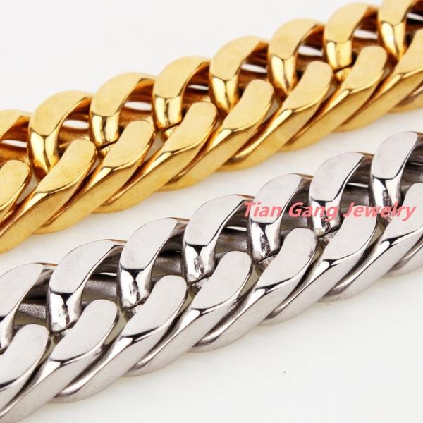 new charming 17mm wide 316l stainless steel silver or gold color cuban curb chain men's heavy necklace or bracelet 7-40
new charming 17mm wide 316l stainless steel silver or gold color cuban curb chain men's heavy necklace or bracelet 7-40