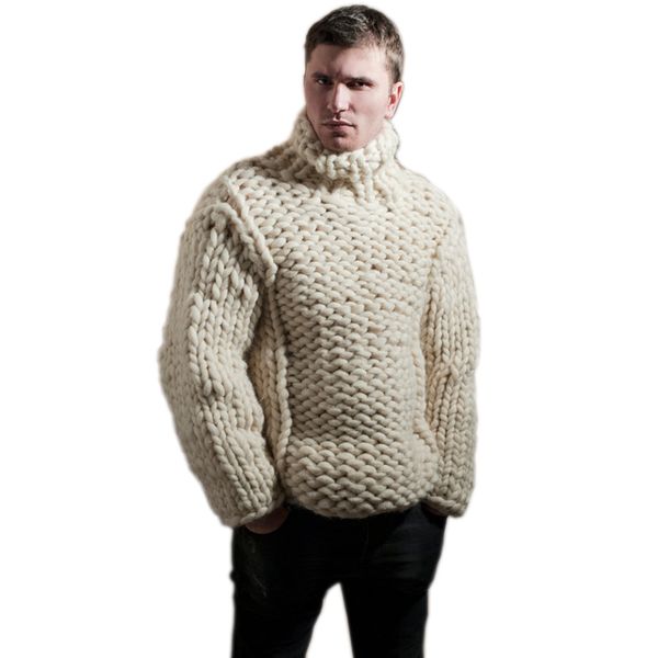 inverno 2020 super chunky gola alta masculina solta casual artesanal l grossa casaco de camisola grosso quente masculino roupas, White
inverno 2020 super chunky gola alta masculina solta casual artesanal l grossa casaco de camisola grosso quente masculino roupas, White
