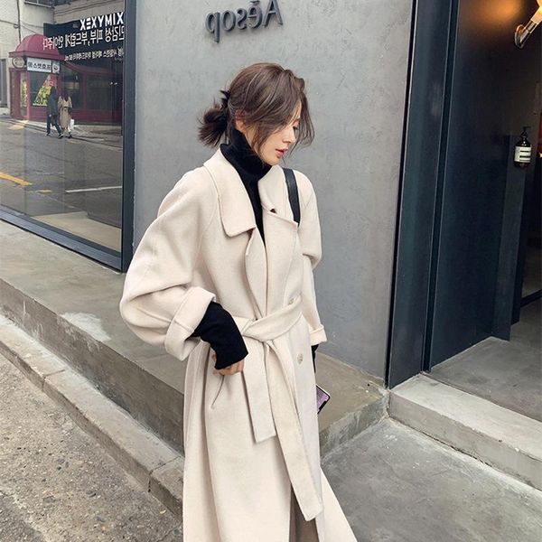 rice white hand double cashmere coat female 2021 autumn/winter long over-the-knee woolen cloth classic wool coat, Black
rice white hand double cashmere coat female 2021 autumn/winter long over-the-knee woolen cloth classic wool coat, Black