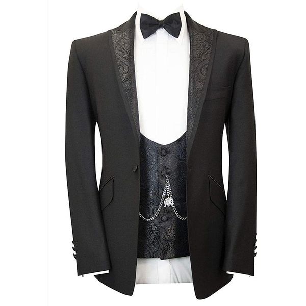 men's suits & blazers slim fit hip hop style 3 pieces jacket vest and pants one button blazer formal groom wedding suit sets, White;black 
men's suits & blazers slim fit hip hop style 3 pieces jacket vest and pants one button blazer formal groom wedding suit sets, White;black