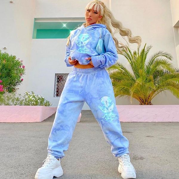 tie dye print 2 piece sets womens outfits hoodies sweatshirt and pants suit spring autumn fashion tracksuit lounge wear set, Gray
tie dye print 2 piece sets womens outfits hoodies sweatshirt and pants suit spring autumn fashion tracksuit lounge wear set, Gray