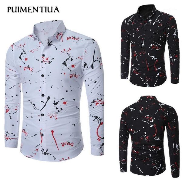 men's casual shirts puimentiua 2021 men's printed long-sleeved spring shirt wear button up turn down collar slim wear1, White;black
men's casual shirts puimentiua 2021 men's printed long-sleeved spring shirt wear button up turn down collar slim wear1, White;black