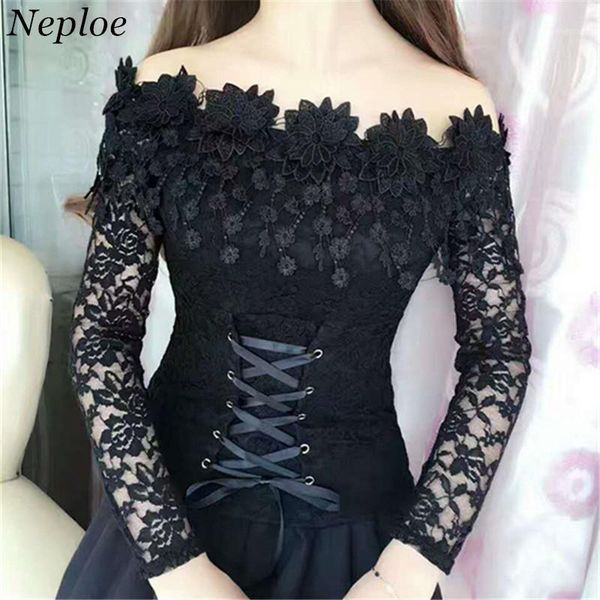 neploe lace hollow out blouse korean fashion slash neck slim women lacing blusas long sleeve elegant shirts 675371, White
neploe lace hollow out blouse korean fashion slash neck slim women lacing blusas long sleeve elegant shirts 675371, White