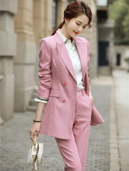 fabric elegant pink long sleeve business suits with pants and jackets coat autumn winter styles blazers pantsuit, White
fabric elegant pink long sleeve business suits with pants and jackets coat autumn winter styles blazers pantsuit, White