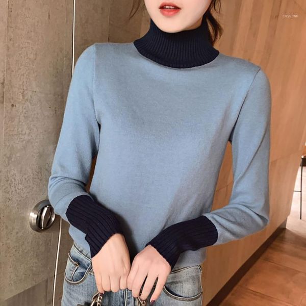 women autumn winter slim long-sleeved high collar slim bottom sweater color matching sweater pullover 1, White;black
women autumn winter slim long-sleeved high collar slim bottom sweater color matching sweater pullover 1, White;black