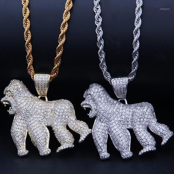 pendant necklaces hip hop iced out full cz bling king roaring gorilla necklace men charms fashion rapper choker jewelry gifts1, Silver
pendant necklaces hip hop iced out full cz bling king roaring gorilla necklace men charms fashion rapper choker jewelry gifts1, Silver