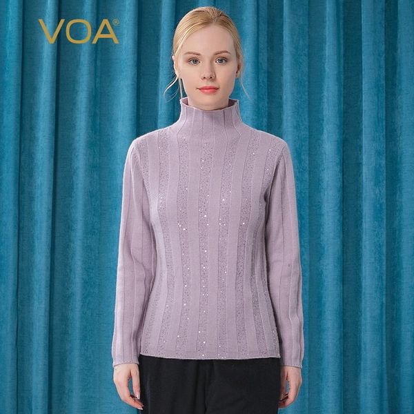 voa pure cashmere double high collar long sleeve vertical bar concave convex thread multi stitch sequin decorative sweater rb22, White;black
voa pure cashmere double high collar long sleeve vertical bar concave convex thread multi stitch sequin decorative sweater rb22, White;black