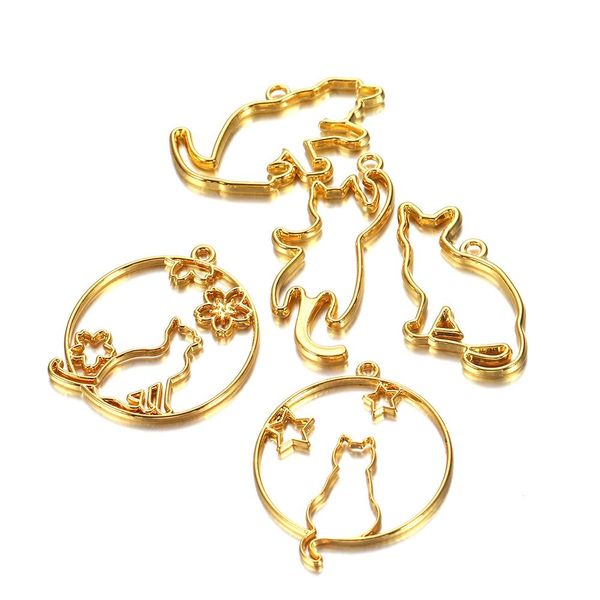 5pcs/set gold cute cat hollow frames pendant for open bezel setting uv epoxy resin molds diy jewelry making craft accessories bbyckz
5pcs/set gold cute cat hollow frames pendant for open bezel setting uv epoxy resin molds diy jewelry making craft accessories bbyckz