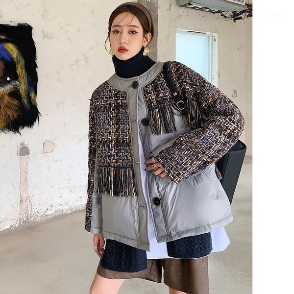 zcsmll patchwork color winter coat women long sleeve korea fashion round collar loose clothing 2021 winter spring jacket1, Black
zcsmll patchwork color winter coat women long sleeve korea fashion round collar loose clothing 2021 winter spring jacket1, Black