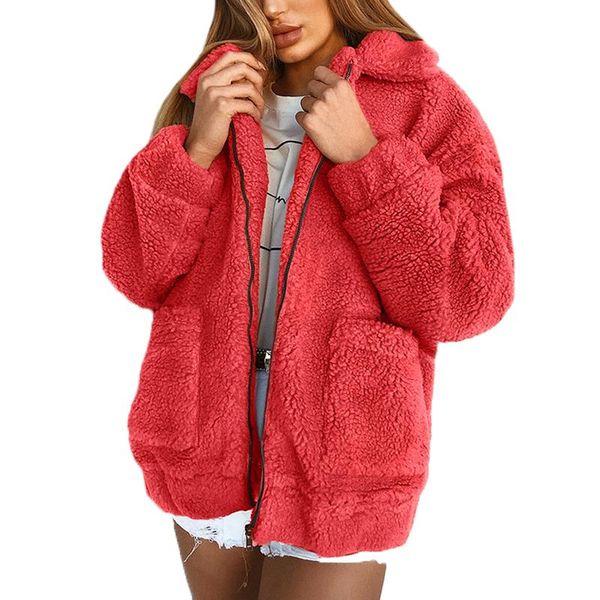 women's fur & faux winter coat jacket turn down collar zipper overcoat ladies oversized thicken female women clothes, Black
women's fur & faux winter coat jacket turn down collar zipper overcoat ladies oversized thicken female women clothes, Black