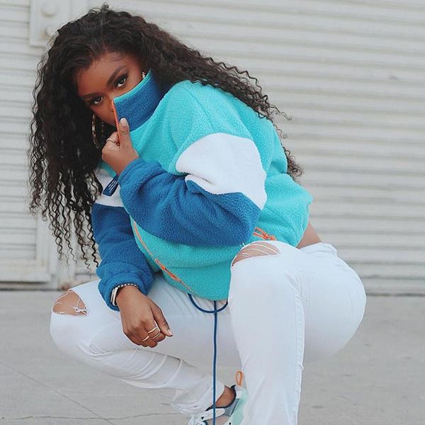 women's wool & blends color block coat winter warm zipper long sleeve ladies outwear fashion streetwear coats and jackets, Black
women's wool & blends color block coat winter warm zipper long sleeve ladies outwear fashion streetwear coats and jackets, Black