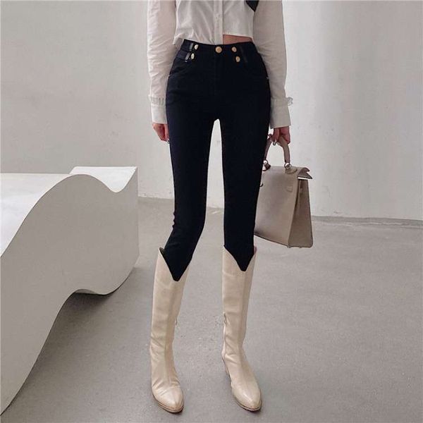 foreign style ins design sense high waist trousers women fashion versatile fleece jeans female 20871, Blue
foreign style ins design sense high waist trousers women fashion versatile fleece jeans female 20871, Blue