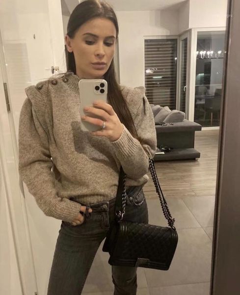 meery wool sweater stand collar shoulder buttons with ruffled long sleeves fashion woman jumper 20201, White;black
meery wool sweater stand collar shoulder buttons with ruffled long sleeves fashion woman jumper 20201, White;black
