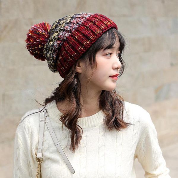 women fashion color block knitted pompom beanie hat winter thick warm skull cap for women hat, Blue;gray
women fashion color block knitted pompom beanie hat winter thick warm skull cap for women hat, Blue;gray