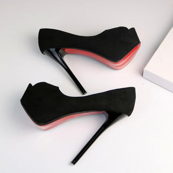 14 cm suede super high heels fish mouth single shoes thin heels party pumps small size waterproof platform womens shoes 32,33, Black
14 cm suede super high heels fish mouth single shoes thin heels party pumps small size waterproof platform womens shoes 32,33, Black