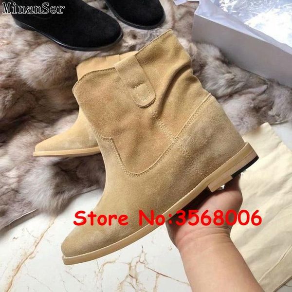boots original leather suede high short ankle gladiator spring autumn woman flats height increaing heels motorcycle, Black
boots original leather suede high short ankle gladiator spring autumn woman flats height increaing heels motorcycle, Black