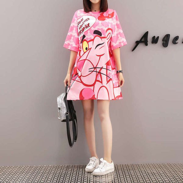 leopard thai tide pink 2019 cartoon print loose large personalized medium length short sleeve t-shirt for women xia, Black;gray
leopard thai tide pink 2019 cartoon print loose large personalized medium length short sleeve t-shirt for women xia, Black;gray