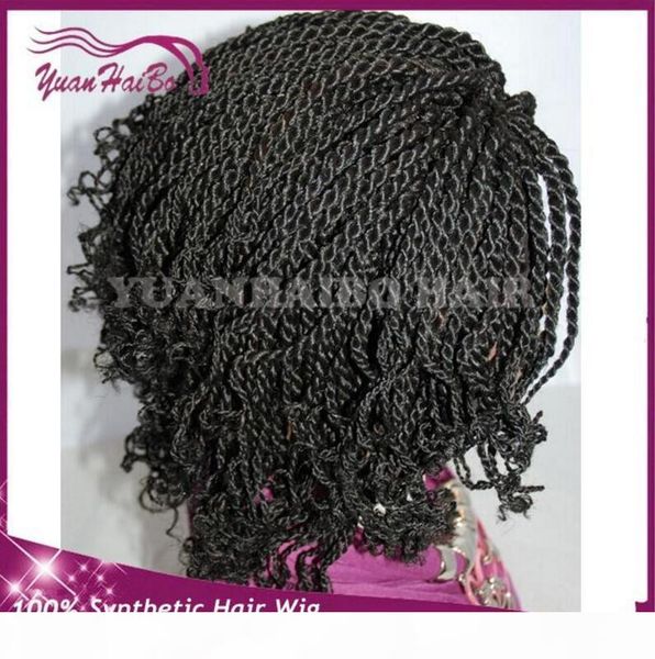 selling short kinky twist braided lace front wigs full hand tied synthetic hair wigs with curly tips for african americans, Black
selling short kinky twist braided lace front wigs full hand tied synthetic hair wigs with curly tips for african americans, Black