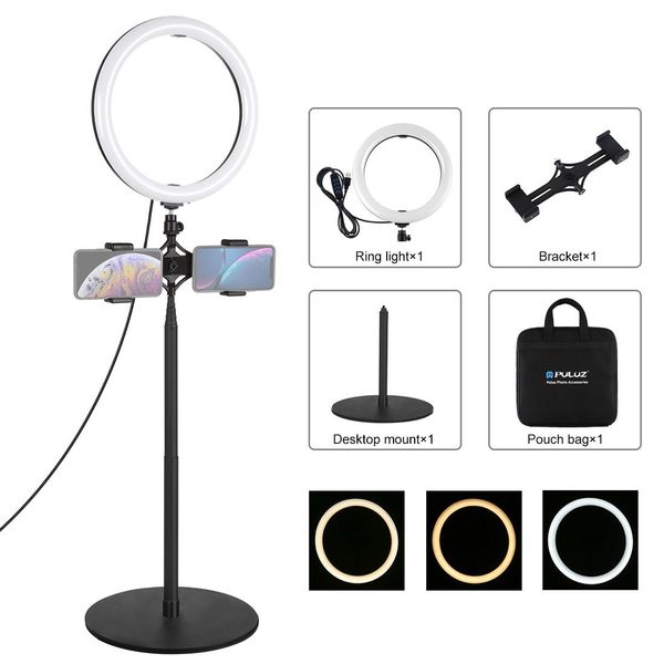 puluz 140cm round base deskmount live broadcast dual phone bracket 102 inch 26cm led ring vlogging video light kits with cold shoe tr
puluz 140cm round base deskmount live broadcast dual phone bracket 102 inch 26cm led ring vlogging video light kits with cold shoe tr