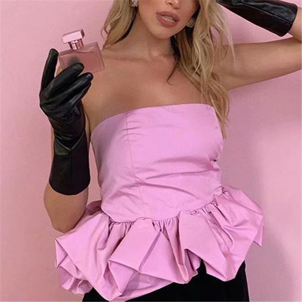stylish sweet solid pink elastic back zipper short strapless blouse women elegant zipper sleeveless tees female ladies, White
stylish sweet solid pink elastic back zipper short strapless blouse women elegant zipper sleeveless tees female ladies, White