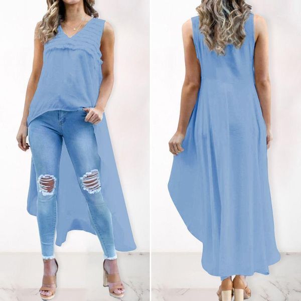 celmia women long 2020 fashion asymmetrical lace blouses sleeveless solid ruffles shirt casual loose work blusas mujer1, White
celmia women long 2020 fashion asymmetrical lace blouses sleeveless solid ruffles shirt casual loose work blusas mujer1, White