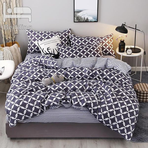 bedding sets simple grid white and blue set 3/4pcs duvet cover soft bed linen flat sheet pillowcase home textile drop
bedding sets simple grid white and blue set 3/4pcs duvet cover soft bed linen flat sheet pillowcase home textile drop