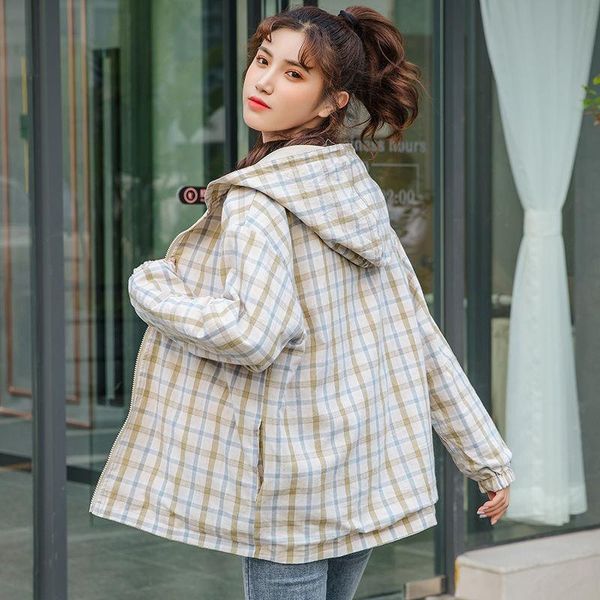 harajuku plaid print double side wear jacket women korean loose hooded zipper sports windbreaker casual boyfriend student coats, Black;brown
harajuku plaid print double side wear jacket women korean loose hooded zipper sports windbreaker casual boyfriend student coats, Black;brown