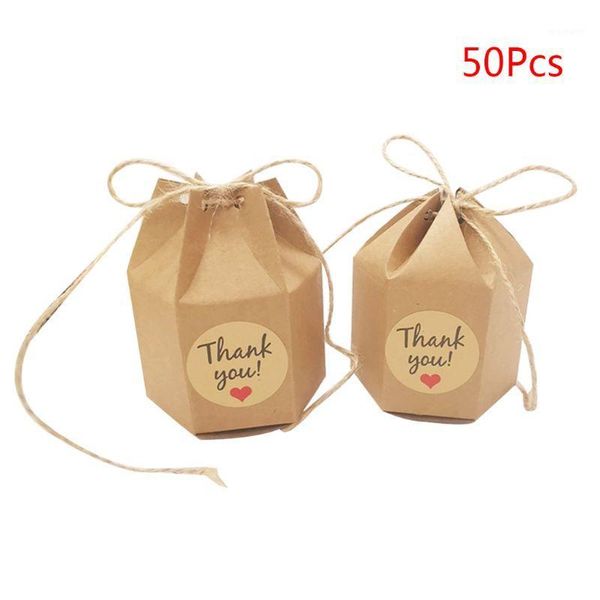 gift wrap 50pcs/pack kraft paper candy boxes creative hexagon sweet packing with rope wedding party packaging box1
gift wrap 50pcs/pack kraft paper candy boxes creative hexagon sweet packing with rope wedding party packaging box1