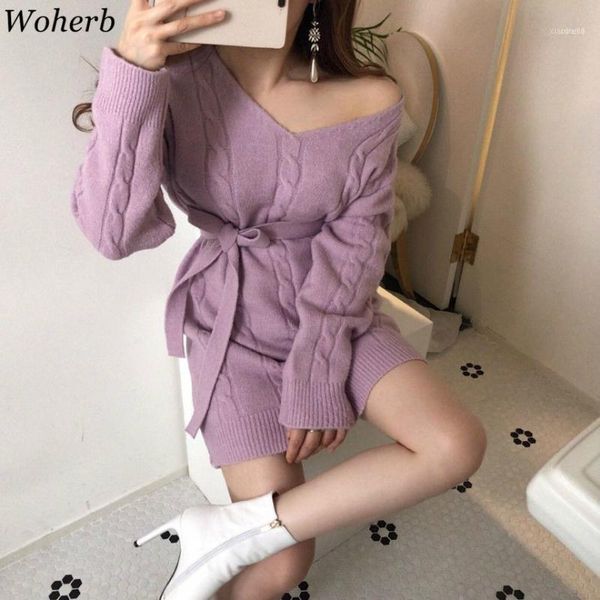 woherb knitted midi dresses for women fall winter clothes temperament bandage slim waist robe dress v-neck bodycon vestidos11, Black;gray
woherb knitted midi dresses for women fall winter clothes temperament bandage slim waist robe dress v-neck bodycon vestidos11, Black;gray
