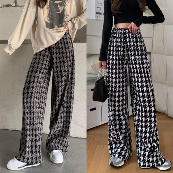 wide leg pants women's high waist drape autumn 2020 new houndstooth straight casual pants slim mopping trousers1, Black;white
wide leg pants women's high waist drape autumn 2020 new houndstooth straight casual pants slim mopping trousers1, Black;white