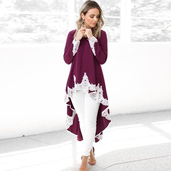 2020 plus size women kaftan blouse irregular hem lace splice fashion streetwear elegant long autumn casual blusas femininas1, White
2020 plus size women kaftan blouse irregular hem lace splice fashion streetwear elegant long autumn casual blusas femininas1, White