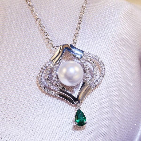 pendant necklaces huitan fashion design with cz stone imitation pearl pendents anniversary party necklace elegant women accessories jewelry, Silver
pendant necklaces huitan fashion design with cz stone imitation pearl pendents anniversary party necklace elegant women accessories jewelry, Silver