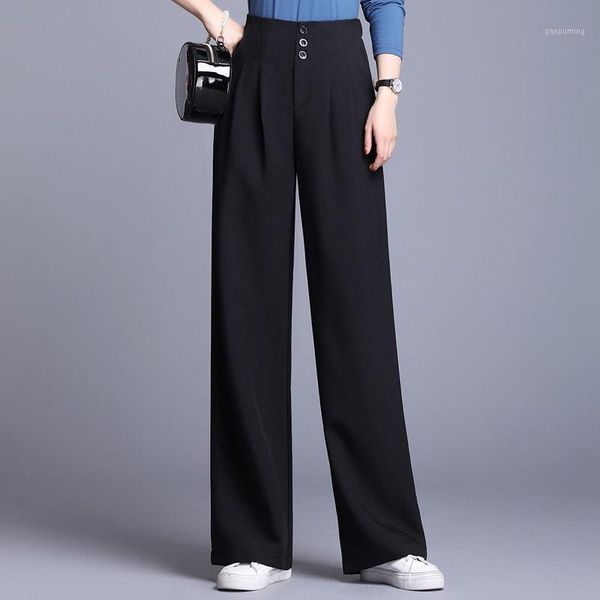women 2020 autumn winter wide leg pants female high waist long straight pants elegant office ladies suit trousers pantalone g9241, Black;white
women 2020 autumn winter wide leg pants female high waist long straight pants elegant office ladies suit trousers pantalone g9241, Black;white