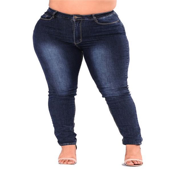 2020 large fashion slim fit dark pants jeans high stretch leggings women, Blue 
2020 large fashion slim fit dark pants jeans high stretch leggings women, Blue