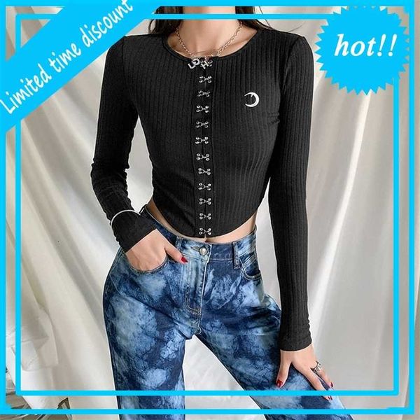 autumn and winter 2021 new women's pure color slim button long sleeve fashion moon embroidered t-shirt, White
autumn and winter 2021 new women's pure color slim button long sleeve fashion moon embroidered t-shirt, White