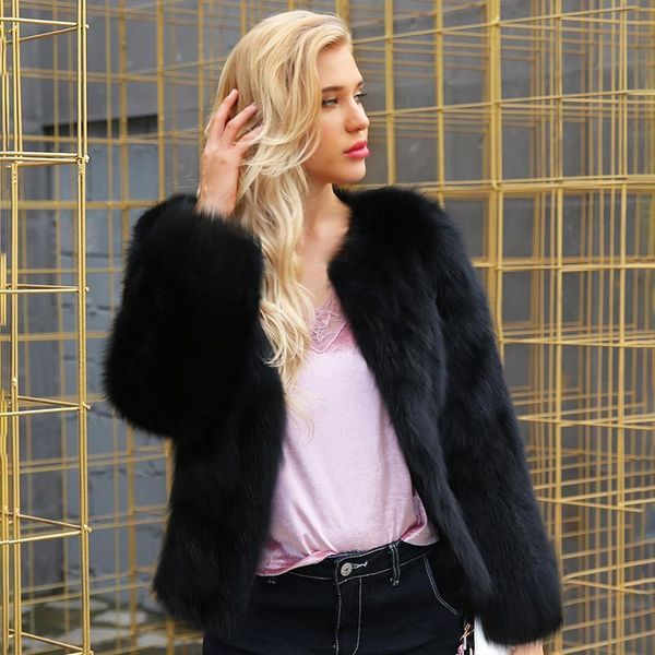 new autumn short faux fur coat women long sleeve o-neck fur jacket outwear winter warm hairy fake fur overcoat streetwear, Black
new autumn short faux fur coat women long sleeve o-neck fur jacket outwear winter warm hairy fake fur overcoat streetwear, Black