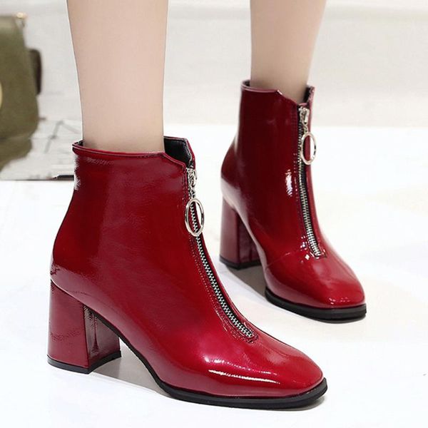 sagace fashion high heel pointed toe ladies boots shoes patent leather short ankle boot women boots winter, Black
sagace fashion high heel pointed toe ladies boots shoes patent leather short ankle boot women boots winter, Black