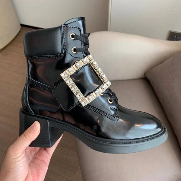 designer buckle decor women ankle boots genuine leather lace up boots black autumn winter combat short 2020 women1
designer buckle decor women ankle boots genuine leather lace up boots black autumn winter combat short 2020 women1
