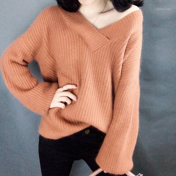 women's sweaters autumn ladies sweater v neck long sleeve pullover loose soft solid color female outerwear streetwear sweater1, White;black
women's sweaters autumn ladies sweater v neck long sleeve pullover loose soft solid color female outerwear streetwear sweater1, White;black