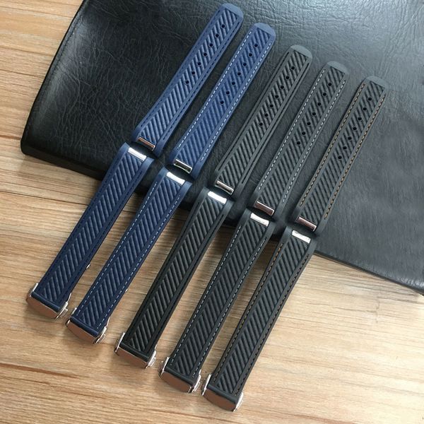 20mm black and blue silicone watch strap for fit strap at150 20mm sea master 300 black blue ocean sports man at8900 diving, Silver 
20mm black and blue silicone watch strap for fit strap at150 20mm sea master 300 black blue ocean sports man at8900 diving, Silver