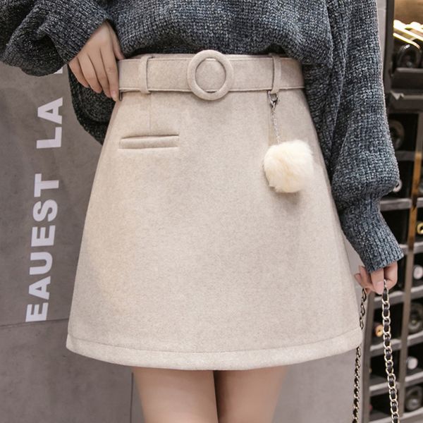 women's woolen mini skirts 2020 autumn winter a line above knee belted short skirt high waist slim korean faldas mujer 7166 50 q1209, Black
women's woolen mini skirts 2020 autumn winter a line above knee belted short skirt high waist slim korean faldas mujer 7166 50 q1209, Black
