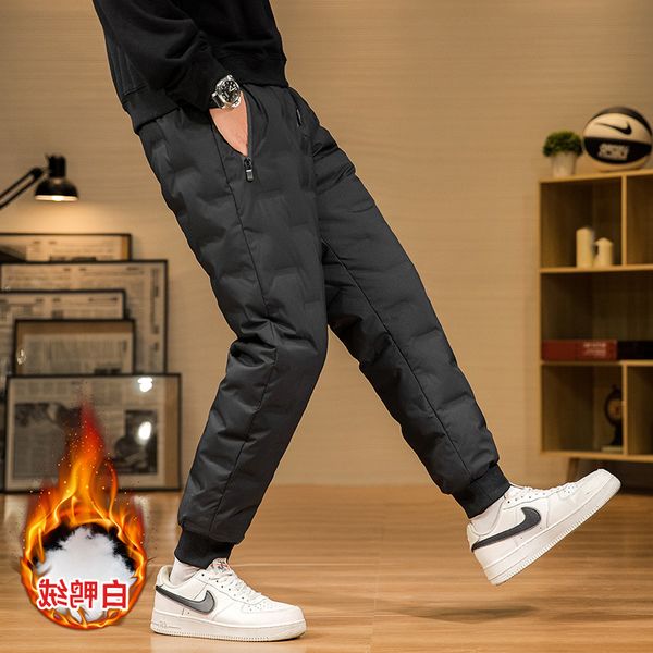 2020 men's winter casual lace-up elastic down wadded trousers youth wear fashion thin foot warm-keeping pants, Black
2020 men's winter casual lace-up elastic down wadded trousers youth wear fashion thin foot warm-keeping pants, Black