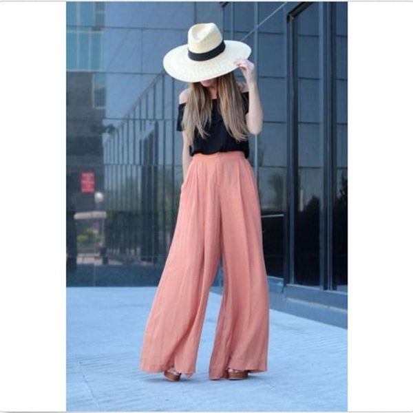 european style solid elastic waist wide leg pants woman fashion love office lady full length elegant female pants holiday, Black;white
european style solid elastic waist wide leg pants woman fashion love office lady full length elegant female pants holiday, Black;white