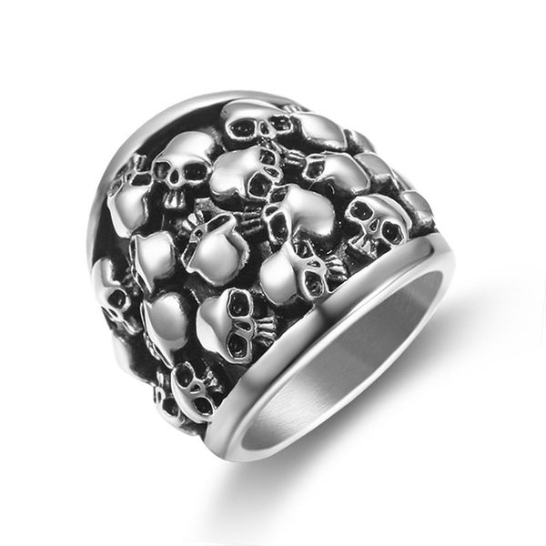 direct selling trend men's stainless steel titanium gold skull ring ring, Golden;silver
direct selling trend men's stainless steel titanium gold skull ring ring, Golden;silver