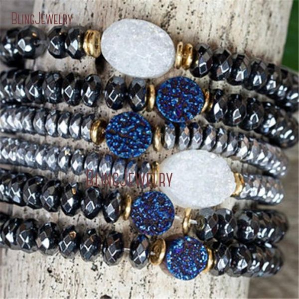 charm bracelets faceted rondelles hematite beads bracelet blue or white druzy bm20503, Golden;silver
charm bracelets faceted rondelles hematite beads bracelet blue or white druzy bm20503, Golden;silver