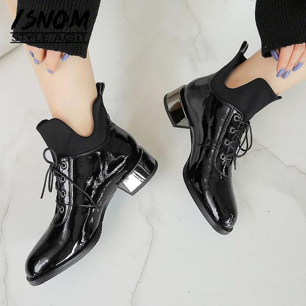 boots isnom thick heels women patent leather ankle boot round toe shoes female neutral ladies lace up winter 2021, Black
boots isnom thick heels women patent leather ankle boot round toe shoes female neutral ladies lace up winter 2021, Black