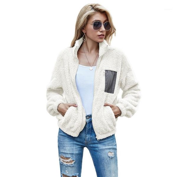 women plush coat velvet loose long sleeve stand neck chest zipper pocket decoration winter clothes wrinkle-resistant fabric1, Black;brown
women plush coat velvet loose long sleeve stand neck chest zipper pocket decoration winter clothes wrinkle-resistant fabric1, Black;brown