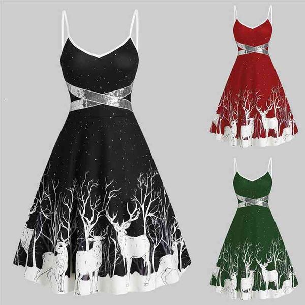 women derss christmas print winter party dresses sequin patchwork sleeveless dress deer skater club night dresses, Black;gray
women derss christmas print winter party dresses sequin patchwork sleeveless dress deer skater club night dresses, Black;gray